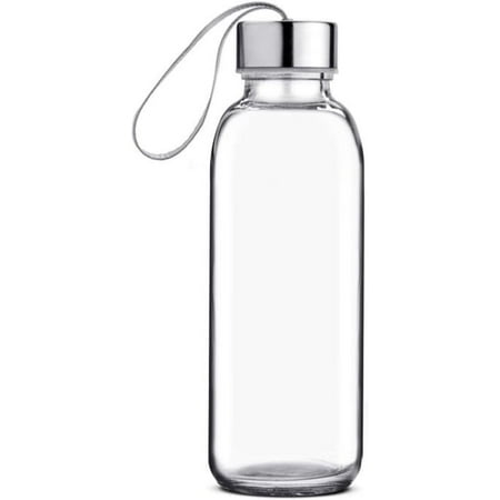 360ML / 12.3oz Glass Water Bottle with Stainless Steel Caps and ...