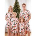 thumbnail image 5 of RUINIXCW Christmas Family Pajamas Matching Set Short Sleeve Christmas Elements Print Shirt Shorts Sleepwear, 5 of 7