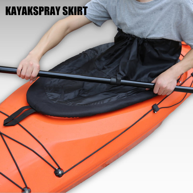 Homyl Easy On Kayak Spray Skirt Deck Cockpit Sprayskirt Spraydeck Waterproof Cover Black 
