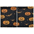 thumbnail image 2 of Adorable Pumpkin Lantern 27"x24" Linen Look Cafe Curtain Set with Privacy and UV Protection, 2 of 8