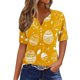 thumbnail image 1 of Blusas de Verano de las Mujeres Casual Gradiente Manga Corta V-Cuello Superior, Ligera Imitación de Tela de Estante para la Primavera Y el Verano Diario Y de Fiesta, 1 of 5
