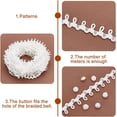 thumbnail image 4 of 20 yardas de presillas para botones de vestido de novia blanco, adorno de trenza pequeña, flecos de borla, adorno de encaje con 60 botones de perla, extensor de cremallera para coser vestidos, 4 of 9