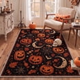 thumbnail image 5 of GENIMO 2'x7' Halloween Runner Rug, Washable Non Slip Soft Farmhouse Pumpkin Indoor Outdoor Hallway Runner for Porch Patio Kitchen Entryway, Noir Orange, 5 of 6