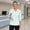 Mint Green, variant on LNZGNM Scrub Shirts for Women Loose Fit Floral Print V neck 3/4 Sleeve Womens Nurse Scrubs with Pockets,Pink(XXXXL)