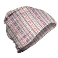 thumbnail image 1 of Striped Unisex Beanie, Floral Leaves, Hiking Outdoors, Pale Pink Mauve, by Ambesonne, 1 of 1