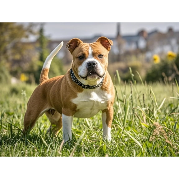 Lcdjbfbf Cream colored American Bulldog pattern,5D Full Round Diamond Painting Kits,DIY handmade Home crystal,for Beginners Paint by Number Painting,Crafts for Living Room Home Decor 12x16 inch