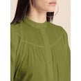 thumbnail image 4 of Moomaya Womens Solid Top, Mandarin Collar, Cotton Shirt Top, 4 of 8