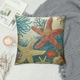 thumbnail image 2 of COMIO Throw Pillow Covers Beach Starfish and Summer is My Happy Place Decorative Pillow Cases Home Decor Square Pillowcases, 2 of 5