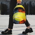 thumbnail image 2 of Goofa Tennis Ball In Fire And Water Pattern Lightweight Student Backpack for School, Water-Resistant, Adjustable Straps, Fits 15" Laptop, Multiple Pockets for Books, Accessories, 2 of 6