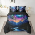 thumbnail image 2 of Feelyou 3D Lake Mountain Twin Bedding Sets 7-Piece, Swirl Mystic Starry Sky Bedding Comforter Set, Bling Stars Galaxy Reversible Sheet Sets, Luxury Bedroom Decor, 2 of 7