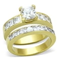 thumbnail image 1 of Bague en Acier Inoxydable IP Gold pour Femmes avec AAA Grade CZ en Transparent - Taille 8, 1 of 1