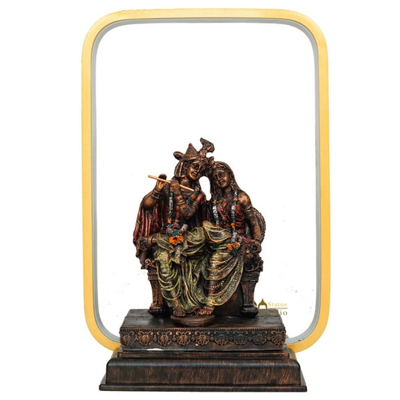 StatueStudio Radha Krishna Murti Radha Krishna Idol Handicraft Showpiece Radha Krishna Statue For Pooja Mandir, Home Decor and Office Table Gift Item (9.5 X 5.8 X 14.5 Inch)