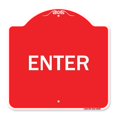 thumbnail image 1 of SignMission A-DES-RW-1818-24096 18 x 18 Po Signe de la Série Designer - Entrez Signe Enter&44; Rouge & Blanc, 1 of 1