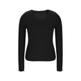 thumbnail image 3 of qucoqpe Women's 2025 Fall Winter Fashion Solid V Neck Long Sleeve Casual Slim Fit Knitted Sweater Tops, 3 of 5