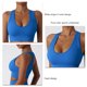 thumbnail image 5 of Sujetador Deportivo Cuello En U Push Up Transpirable Sin Costuras Que Absorbe El Sudor Resistente A Los Impactos Top Atlético Azul L, 5 of 6