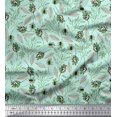 thumbnail image 1 of Soimoi Poly Georgette Fabric Leaves & Insect Print Fabric by Yard 42 Inch Wide, 1 of 3