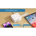 thumbnail image 2 of 8AC2USB1Type-C port socket for travel, portable cough storage, wiring board with multiple slots and multiple holes,white, 2 of 17