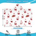 thumbnail image 2 of White Christmas Santa Pattern Hooded Bath Towel，60"x35" for Ages 3 To 12 Kids, Quick Dry Lightweight Soft Microfiber Hood Beach Towel Cover Up for Kids, 2 of 7