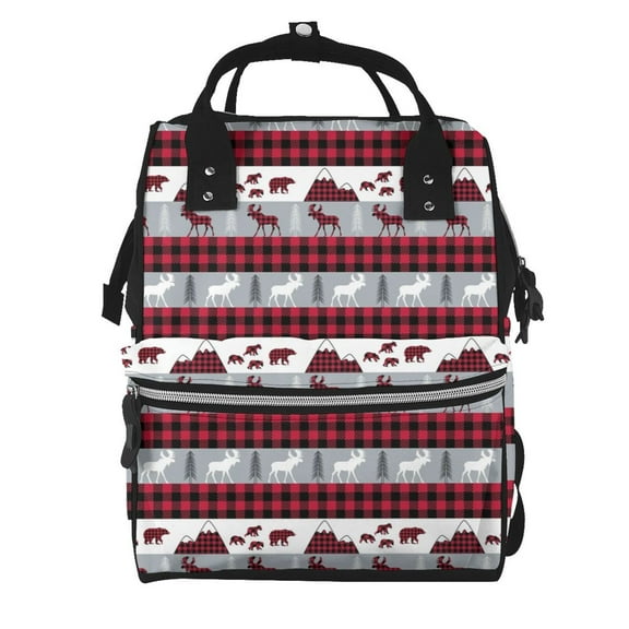 Defioc Buffalo Plaid Forest for Baby Diaper Bag Backpack - Baby Bag for Boys & Girls - Diaper Backpack - Large Travel Diaper Bags- Baby Registry Search & Shower Gifts
