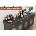 thumbnail image 4 of Litake 62" Large Sideboard Buffet Cabinet with Storage and 3 Drawers, Buffet Table Coffee Bar Storage Cabinet with 4 Glass Doors for Dining Room, Living Room, Kitchen, Black/White/Oak, 4 of 7