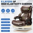 thumbnail image 4 of Qusaphy 800LBS Big and Tall Executive Office Chair, PU Leather Ergonomic Desk Chair with Adjustable Backrest and Thick Padded Cushion, Heavy Duty Chair for Home or Office Brown, 4 of 7