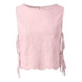 thumbnail image 4 of JIAYUE Women's Tank Tops Solid Color Sleeveless Casual Summer For Everyday Wear Comfortable Round Neck Design With Stylish Tie Detail Suitable For Vacation Cozy Female Vest, 4 of 6