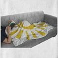 thumbnail image 6 of Sun Soft Flannel Fleece Throw Blanket, Childish Doodle Style Sun Circle and Rays Burst Beams Nature Hot Summertime, Cozy Plush for Indoor and Outdoor Use, 50" x 60", Yellow White, by Ambesonne, 6 of 6