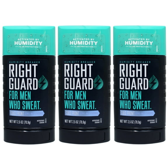 3 Pack - Right Guard Humidity Breaker Antiperspirant & Deodorant for Men, Invisible Solid, 72HR Odor Control, Cold Front Scent, 2.5 OZ