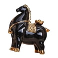 thumbnail image 4 of Figura de caballo, decoración Feng Shui, regalo decorativo de Año Nuevo chino, escultura de caballo Caballo negro y dorado, 4 of 9