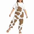 thumbnail image 4 of Generic Teen Girl Cow Overalls Adjustable Straps Wide Leg Casual Jumpsuit Onesie, 4 of 7