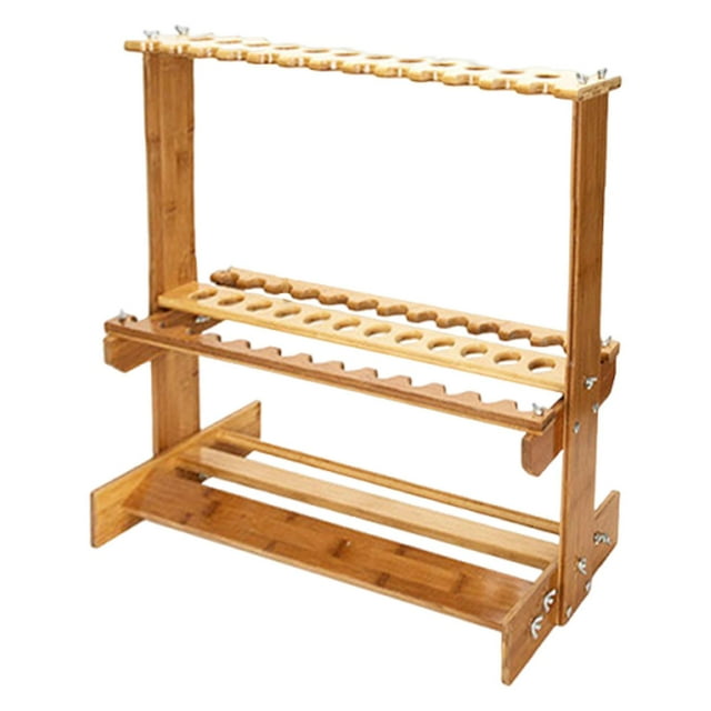 koolsoo Bamboo Fishing Rod Rack Display Storage Stand for Storing Father's Day Gifts 38 Holes