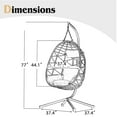 uhomepro Resin Wicker Hanging Egg Chair with Cushion and Stand, UV