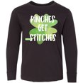 thumbnail image 3 of Inktastic St. Patrick's Day Pinches get Stitches Long Sleeve Youth T-Shirt, 3 of 5