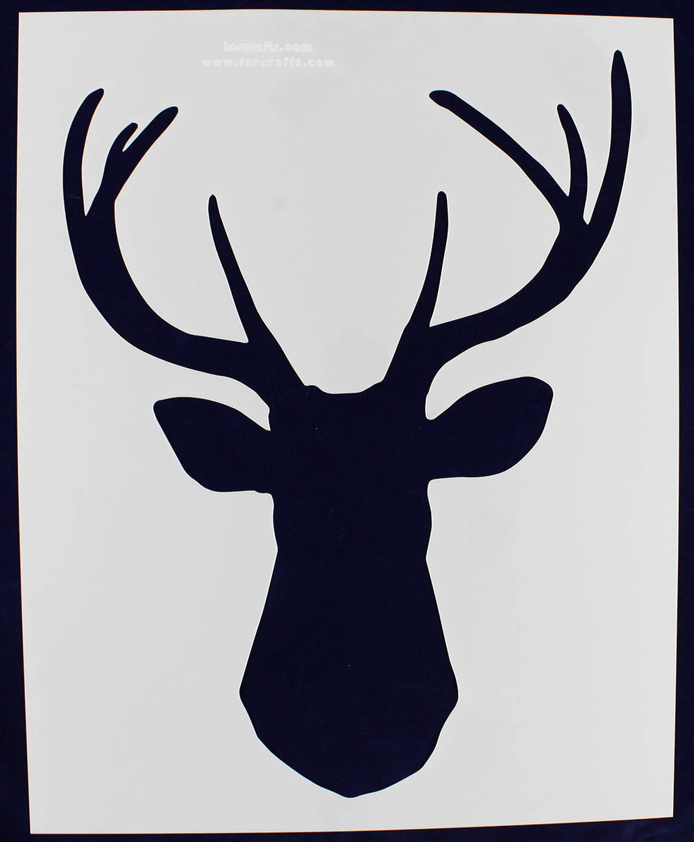 buck-deer-head-stencil-front-view-extra-large-15-6-w-x-19-50-h-walmart-walmart