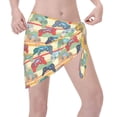 thumbnail image 2 of Zufioo Retro With Joysticks Print Women's Beach Short Wrap Skirt, Short Quick-drying Wrap Skirt, Swimsuit Cover-up Sun Protection Cape, Suitable for Beach, Pool-One Size, 2 of 7