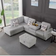 thumbnail image 5 of BSHTI 94.49" L-Shaped Modular Sectional Sofa with Storage Ottoman & Cup Holders – Corduroy Upholstery, Tufted Seat, Nail-Head Trim, Solid Wood & Iron Frame, 5 Colors, 5 of 12