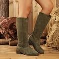 thumbnail image 4 of POROPL Boots for Women,Knee High Boots Suede Tall Riding Boots Low Heel Slip On Fashion Boots, 4 of 9