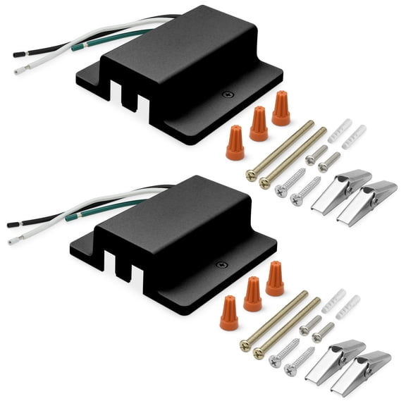 Luxrite H-Track Floating Canopy, Standard H-Type 120V 3-Wire Single Circuit, Track Lighting Accessory, Black 2 Pack