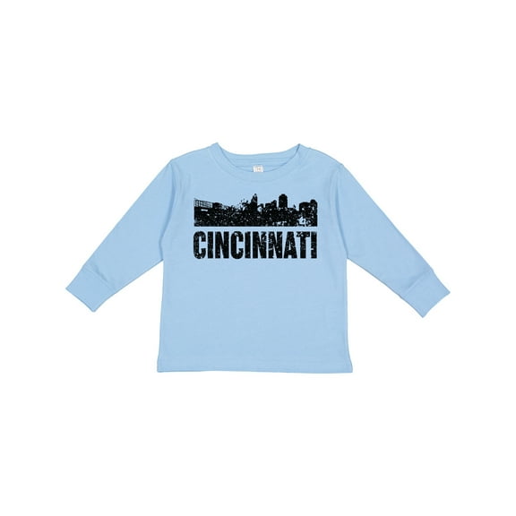 Inktastic Cincinnati Skyline Grunge Boys or Girls Long Sleeve Toddler T-Shirt