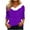 Purple, variant on Kaemgyyd Womens Long Sleeve Tops Fashion Christmas Print 3/4 Sleeve T-Shirts Oversized Sherpa V Neck Pullover Loose Tee Clothes