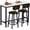 White & Brown, variant on LinkRomat Bar Table Set,39.3" Bar Height Pub Table with 2 Upholstered Stools,Faux Marble Top Small Dining Set,Compact Kitchen Table for Small Spaces