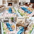 thumbnail image 5 of Blue Plaid Easter Area Rugs 5'x7', Washable Small Throw Rugs for Laundry Room Playroom, Truck Spring Floral Bunny Animals Indoor Outdoor Rug Non-Slip Low Pile Carpet Runner Reversible Floor Mats, 5 of 8