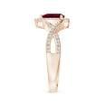 thumbnail image 3 of ANGARA Natural Twist Shank Pear Ruby Ring with Diamond Halo in 14K Rose Gold for Women (Size-6x4mm) | July Birthstone, Birthday, Anniversary, Jewelry Gift for Women | Natural Ruby Ring, 3 of 9