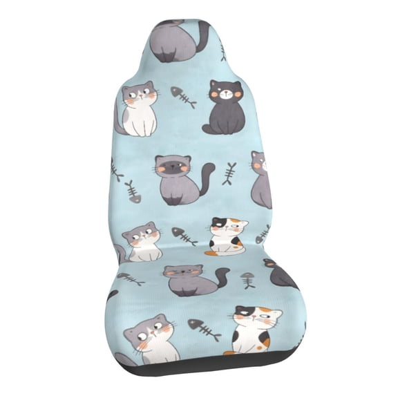 Cute Cat Pet Lover Car Seat Covers Stretch Car Seat Protectors Universal Fit