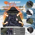 thumbnail image 4 of TACVASEN Men's Winter Waterproof Ski Jackets with Hooded Windproof Fleece Warm Snow Coat with Multi-Pockets For Hiking and Snowboarding ,Army Green,S, 4 of 7