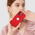thumbnail image 5 of Logo View Design Compatible with iPhone 12 Pro Max Phone Case Luxury Diamond Plaid PU Leather Vintage Slim Non-Slip Soft Grip Shockproof Anti-fall Heavy Duty Protective Case Cover,Red, 5 of 7