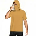 thumbnail image 5 of Fanxing Big and Tall Cooling Sun Shirt with Face Mask Short Sleeve Hoodie Mens UPF 50+ UV Sun Protection Shirts Lightweight Performance Fishing Shirt Yellow,M, 5 of 9