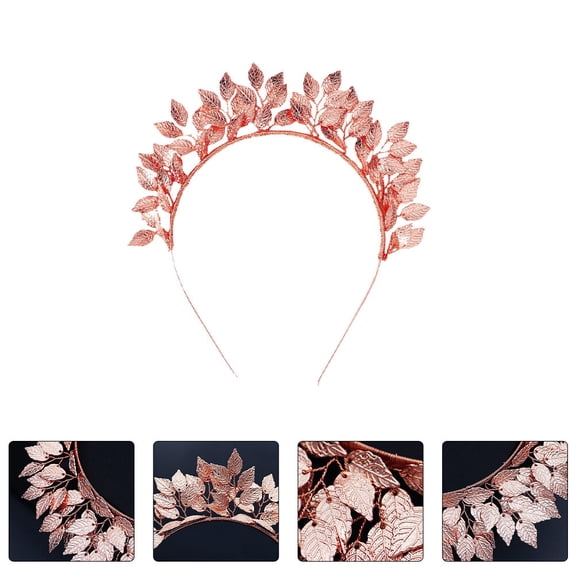 OUNONA 1Pc Elegant Golden Bride Headband Wedding Hair Hoop Fine Workmanship for Celebrations