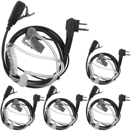 - Tenq 5pack Covert Acoustic Tube Earpiece Headset Headphone 2 Pin for Motorola Two_way Radio Walkie Talkie CP88 CP040 CP200 GP