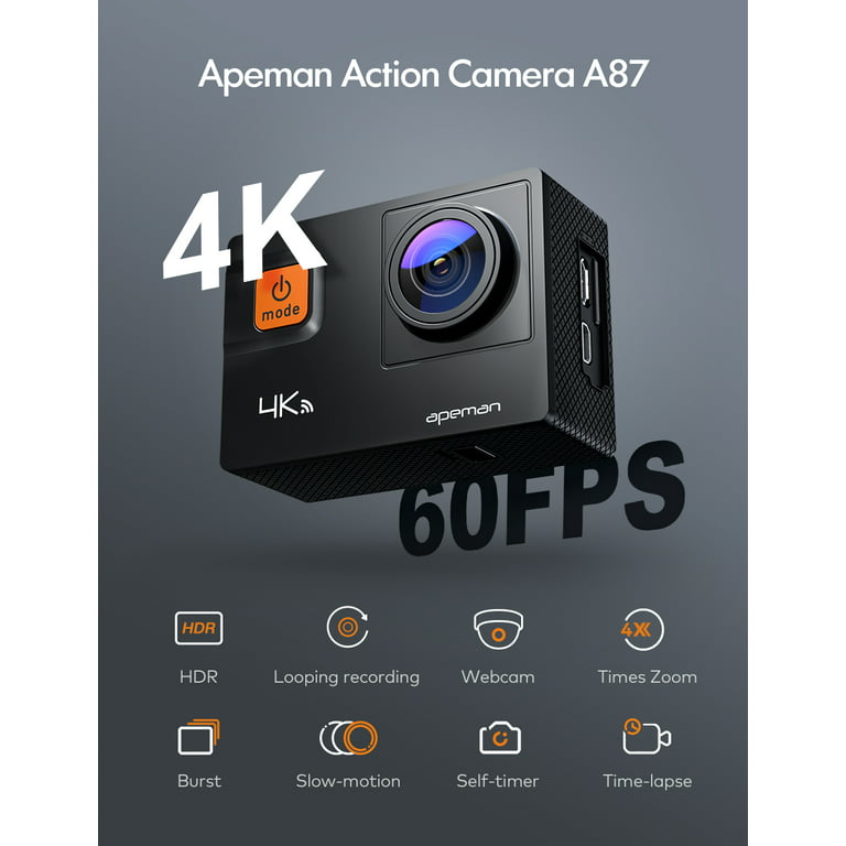 Caméra Sport APEMAN A87 4K / 60FPS 20MP Étanche 40M pour Ski